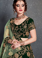 Velvet Lehenga For Bride